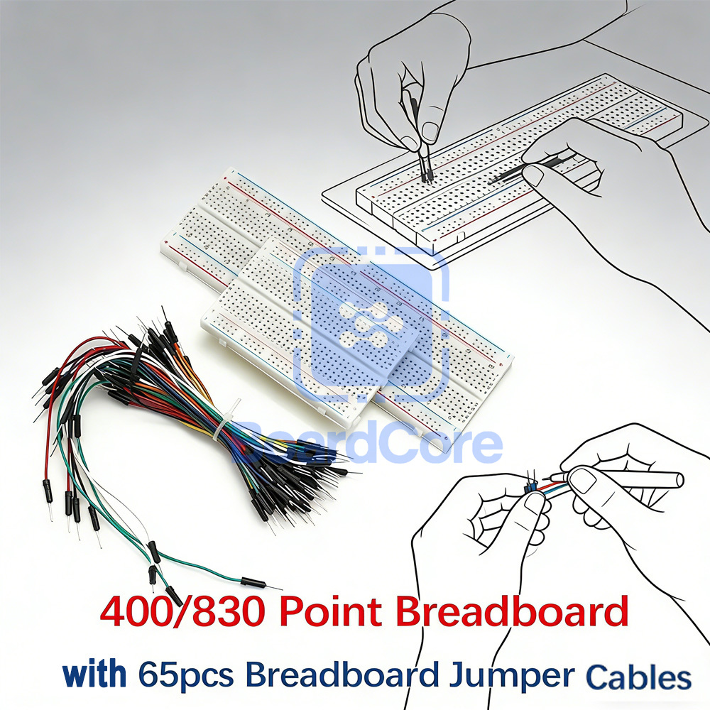 Breadboard 400 Point - 400/830 Point Breadboard Kit with 65pcs