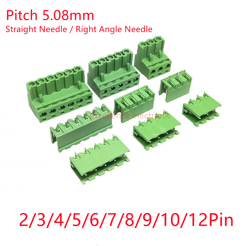 Screw Terminal Block - 5Pairs 5.08mm Terminal Block 2/3/4/5/6/7/8/9/10/12P Screw
