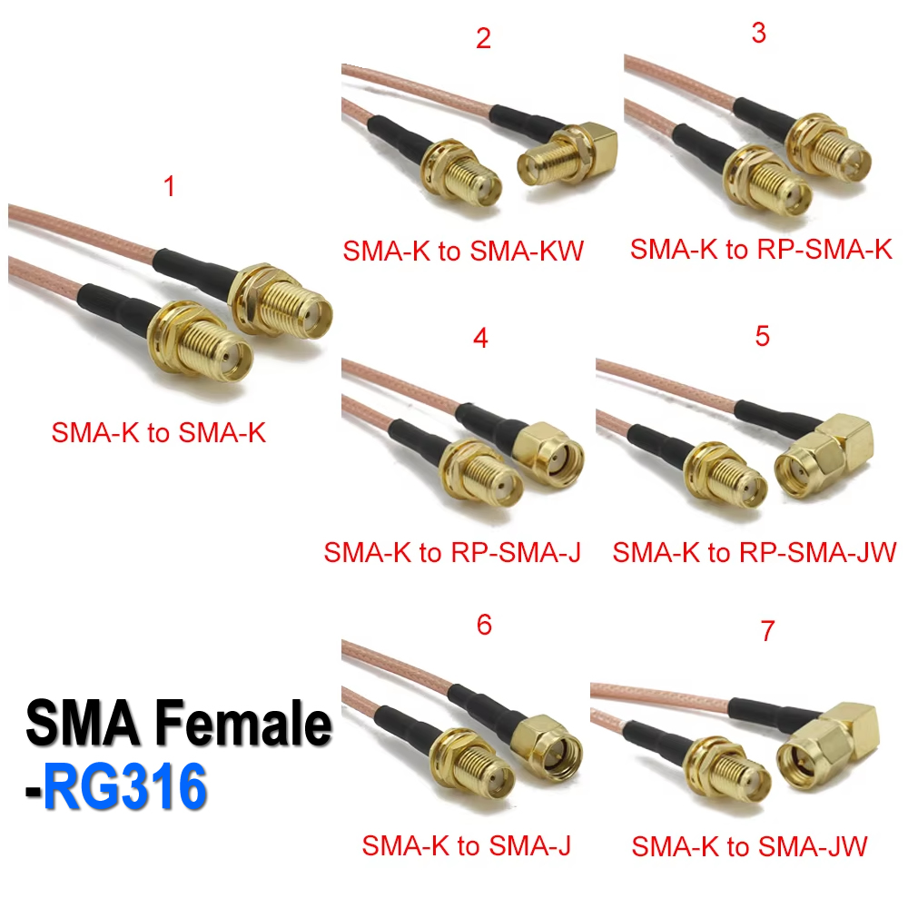 RG316 SMA to SMA/RP SMA Male P - огляд і ціна Jumper Wire Kit
