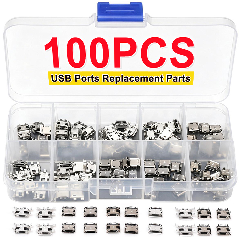100PCS/Pack 10 Types Female 5P - огляд і ціна Micro Usb Cable